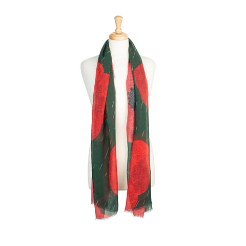 Green Pastures Poppy Scarf