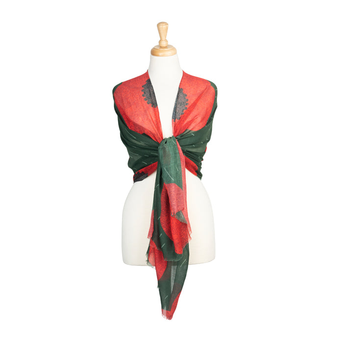 Green Pastures Poppy Scarf