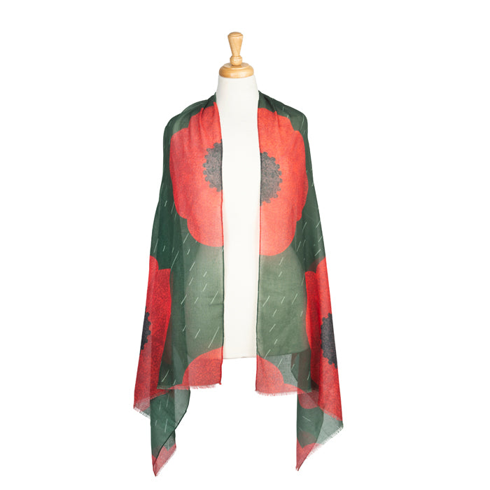 Green Pastures Poppy Scarf