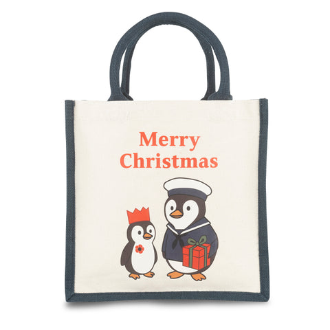 Percy Penguin Christmas Medium Juco Bag