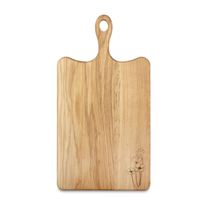 Etched Poppy Wooden Small Board