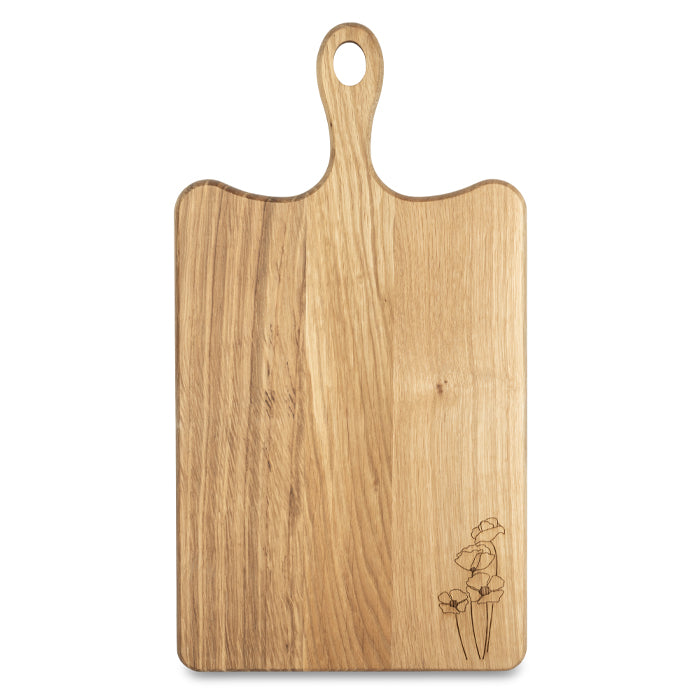 Etched Poppy Wooden Large Board