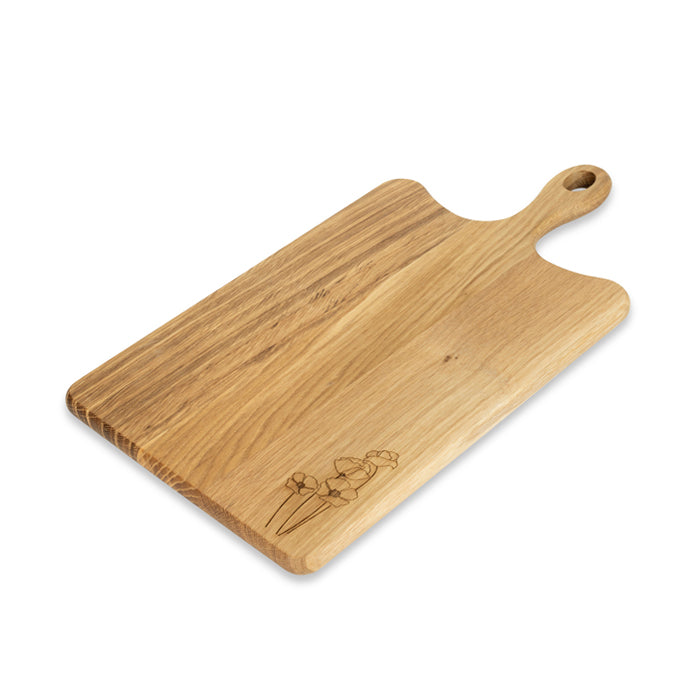 Etched Poppy Wooden Large Board
