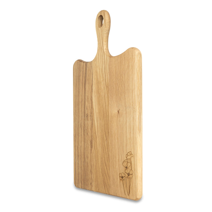 Etched Poppy Wooden Large Board