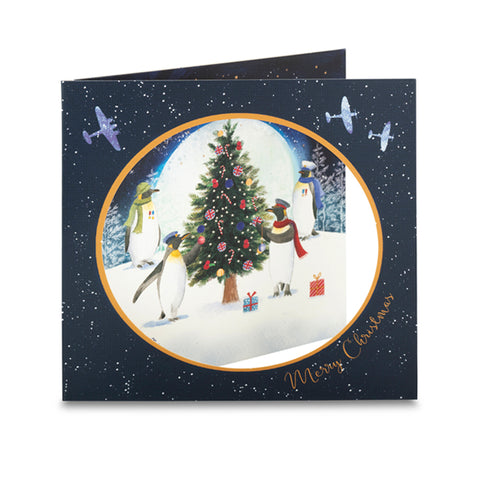 Penguins and Spitfire Christmas Cards - Pack of 10