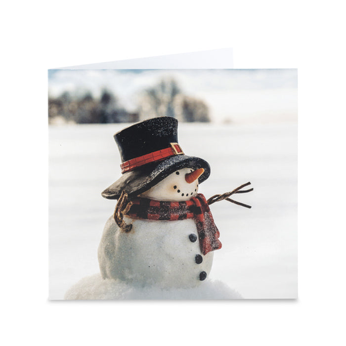 Snowman at Christmas Cards - Pack of 10
