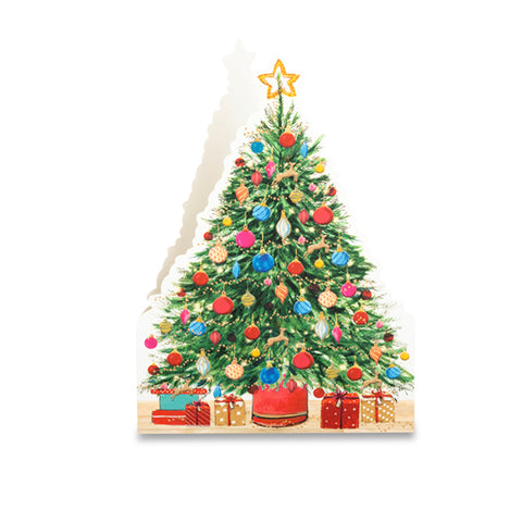 Christmas Tree Cutout Christmas Cards - Pack of 10