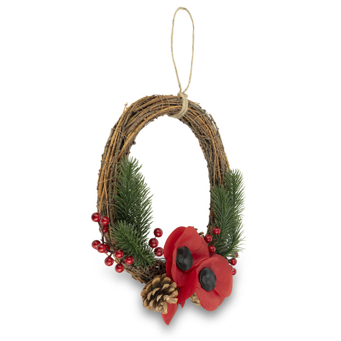 Christmas Poppy Wreath Decoration