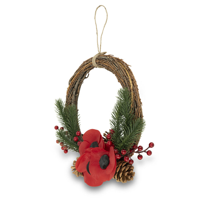 Christmas Poppy Wreath Decoration