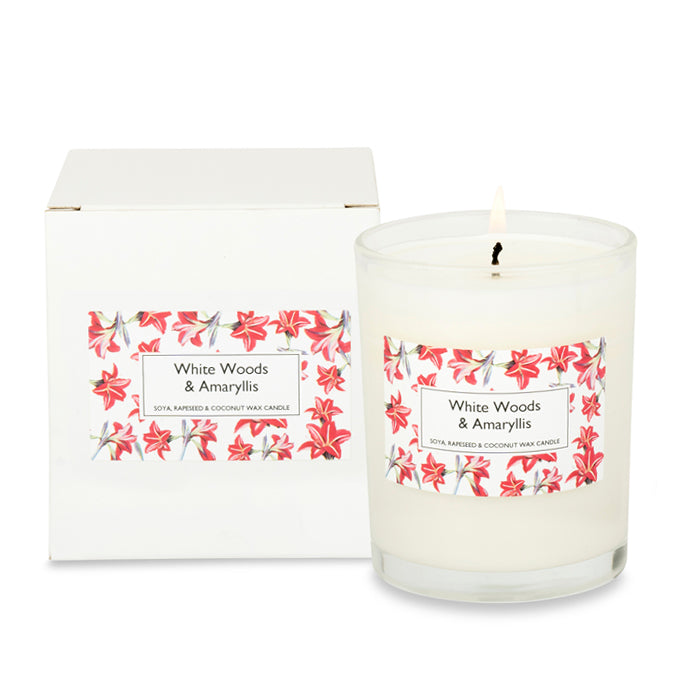 White Woods and Amaryllis Gift Boxed Candle