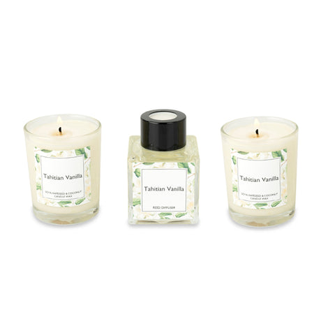 Tahitian Vanilla Candle and Diffuser Set