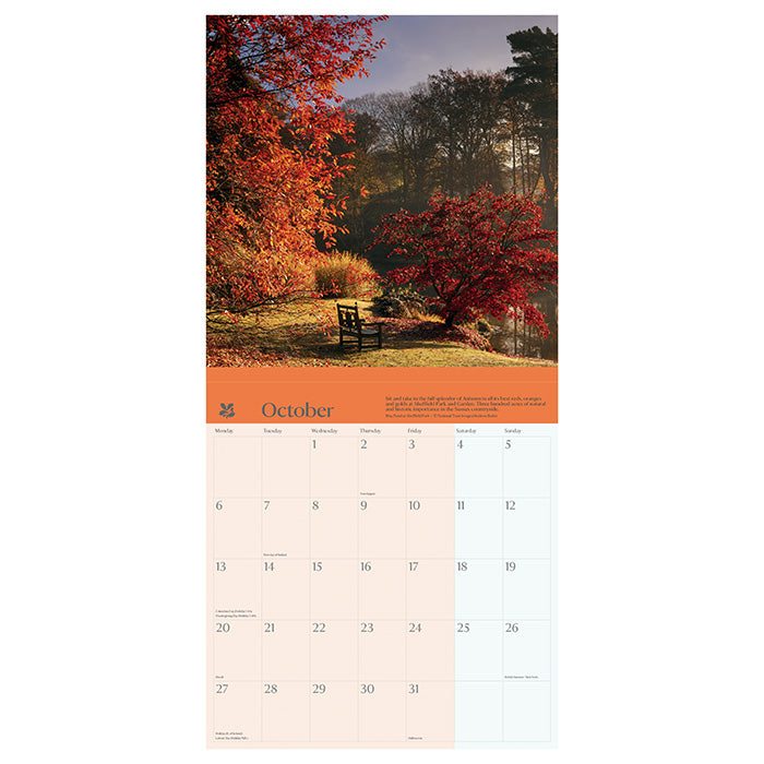 National Trust Seasons Wall Calendar 2025 Poppy Shop UK