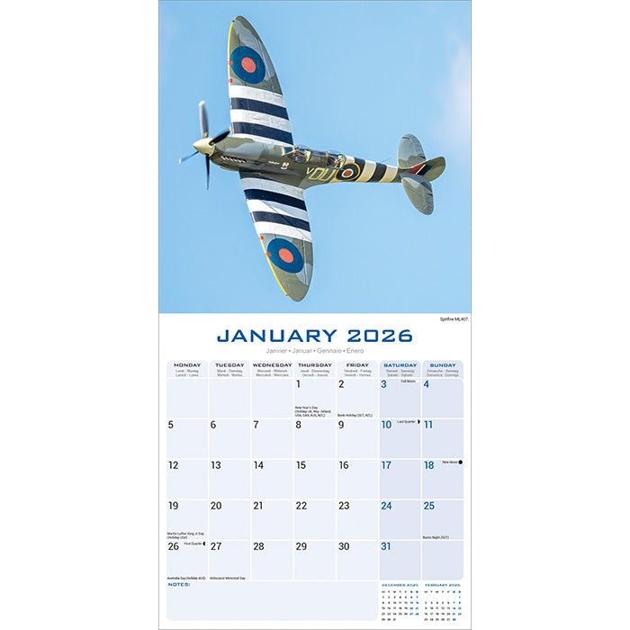 Spitfires Wall Calendar 2026