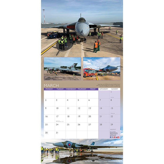 Vulcan XH558 Calendar 2026