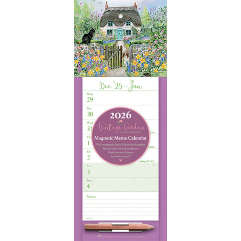 Vintage Garden Magnetic Calendar 2026