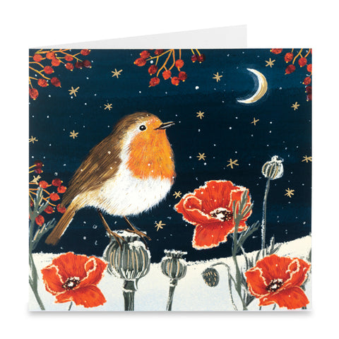 Moonlight Robin Christmas Cards - Pack of 10