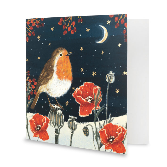 Moonlight Robin Christmas Cards - Pack of 10