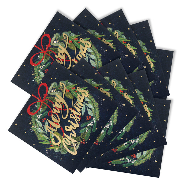 Christmas Wreath Christmas Cards - Pack of 10