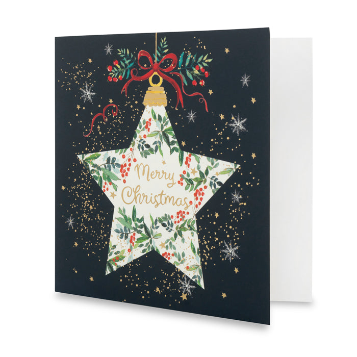 Merry Christmas Star Christmas Cards - Pack of 10