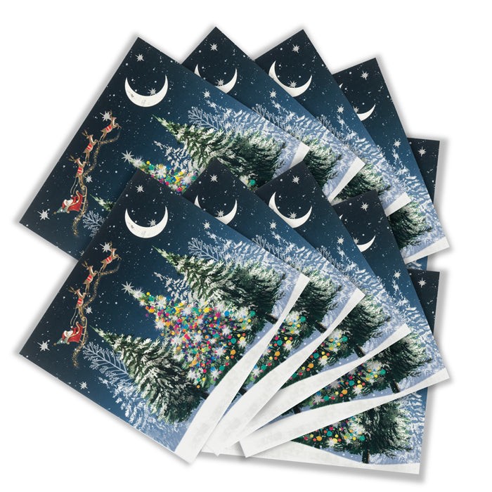 Santa on Christmas Eve Christmas Cards - Pack of 10