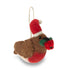 Robin in Santa Hat with Poppy Felt Christmas Decoration