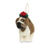 Churchill Bulldog with Poppy Felt Christmas Decoration