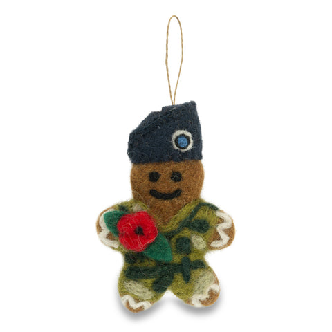 Army Gingerbreadman Felt Christmas Decoration