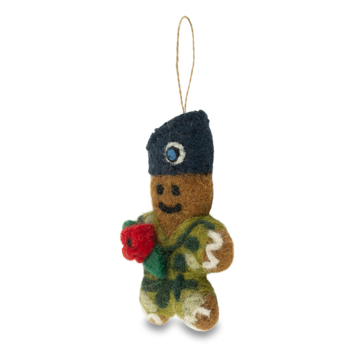 Army Gingerbreadman Felt Christmas Decoration
