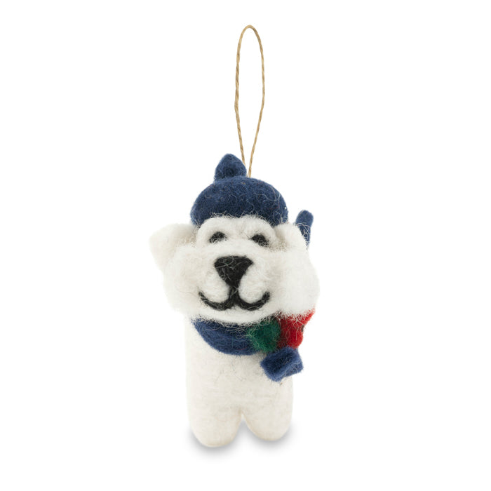 Scotty Dog with Poppy Felt Christmas Decoration
