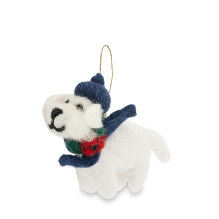Scotty Dog with Poppy Felt Christmas Decoration