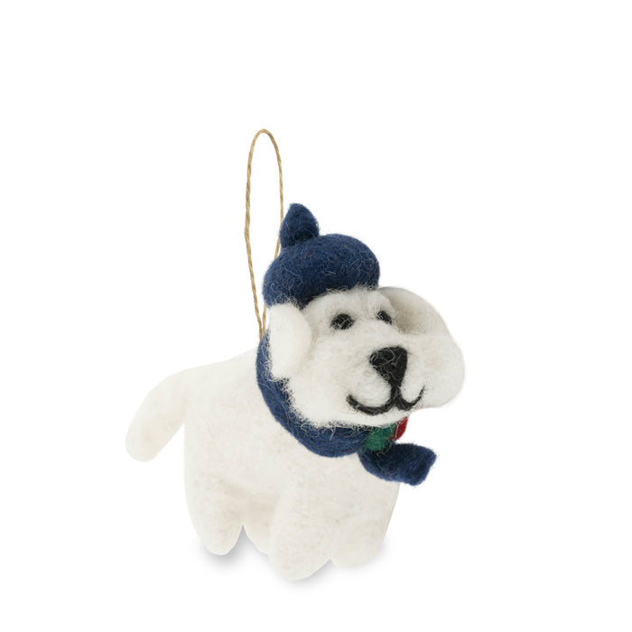 Scotty Dog with Poppy Felt Christmas Decoration