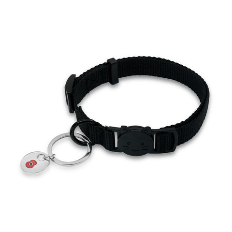 Black Cat Collar with Poppy Charm