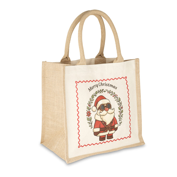 Aviator Santa Christmas Jute Bag