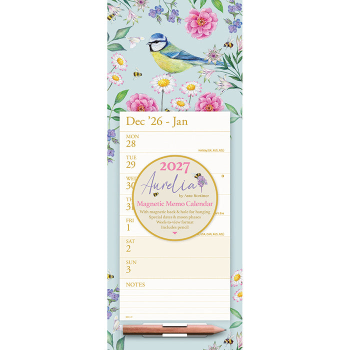 Aurelia Blue Tit Magnetic Calendar 2027