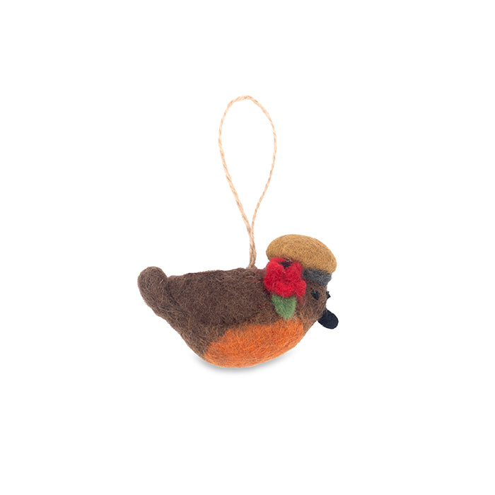 Army Robin Felt Christmas Decoration