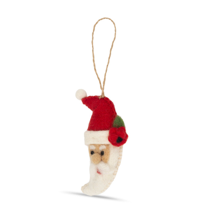 Santa with Poppy Felt Christmas Decoration 2026