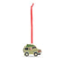 Santa in a Jeep Enamel Christmas Decoration