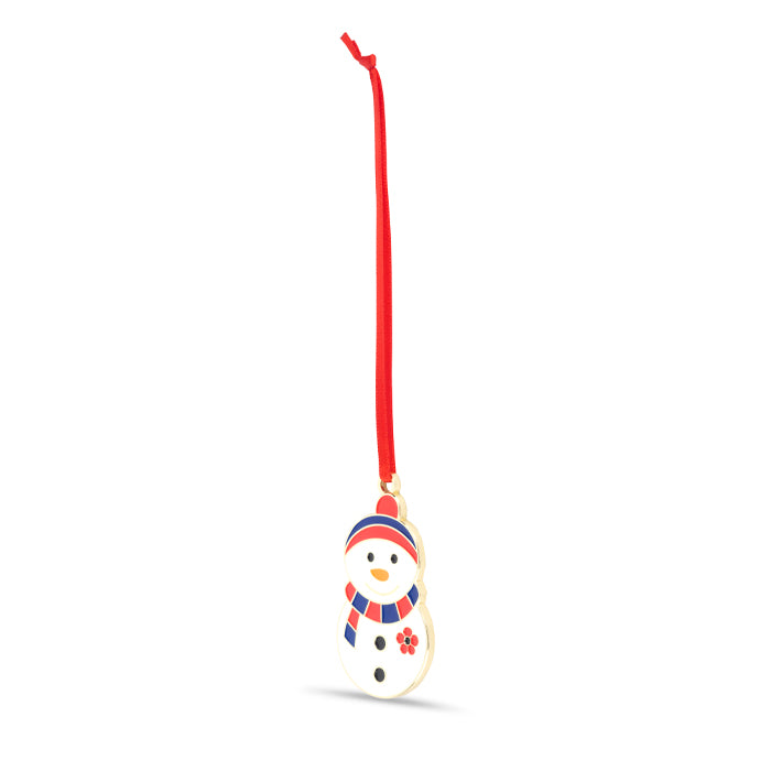 Snowman with Poppy Enamel Christmas Decoration