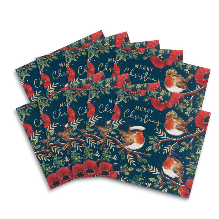 Robin in the Moonlight Christmas Cards - Pack of 10