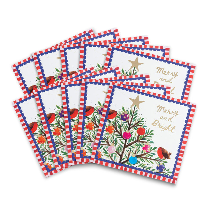 Merry Christmas Star Christmas Cards - Pack of 10