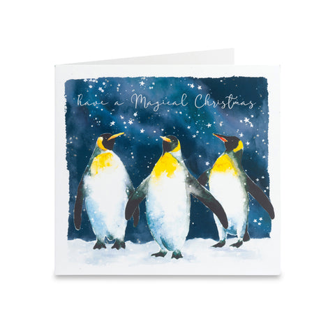 Penguins in the Moonlight Christmas Cards - Pack of 10