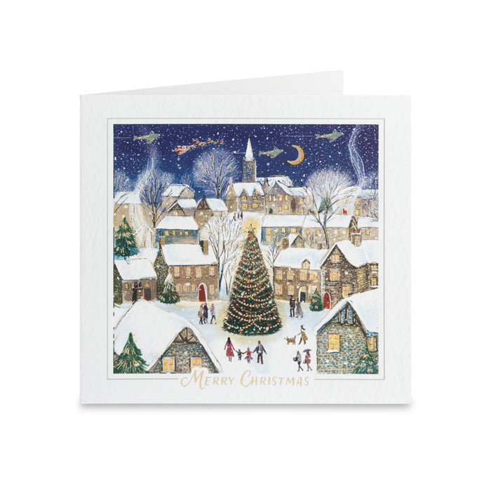 Snowy Christmas Village Christmas Cards - Pack of 10