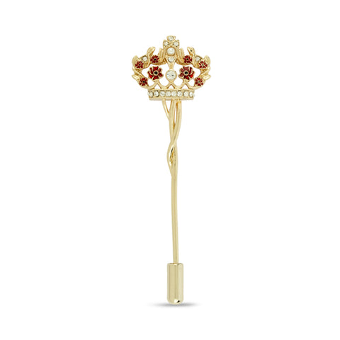 Crown And Poppy Tie Pin