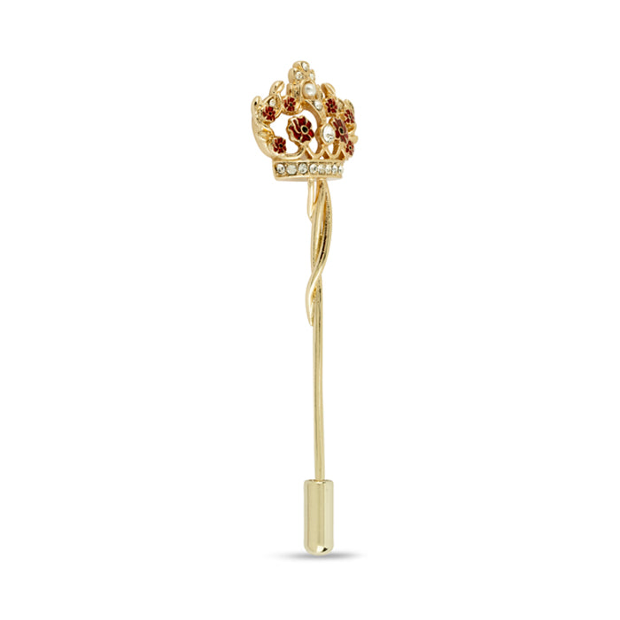 Crown And Poppy Tie Pin