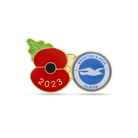 Brighton & Hove Albion Poppy Football Pin 2023