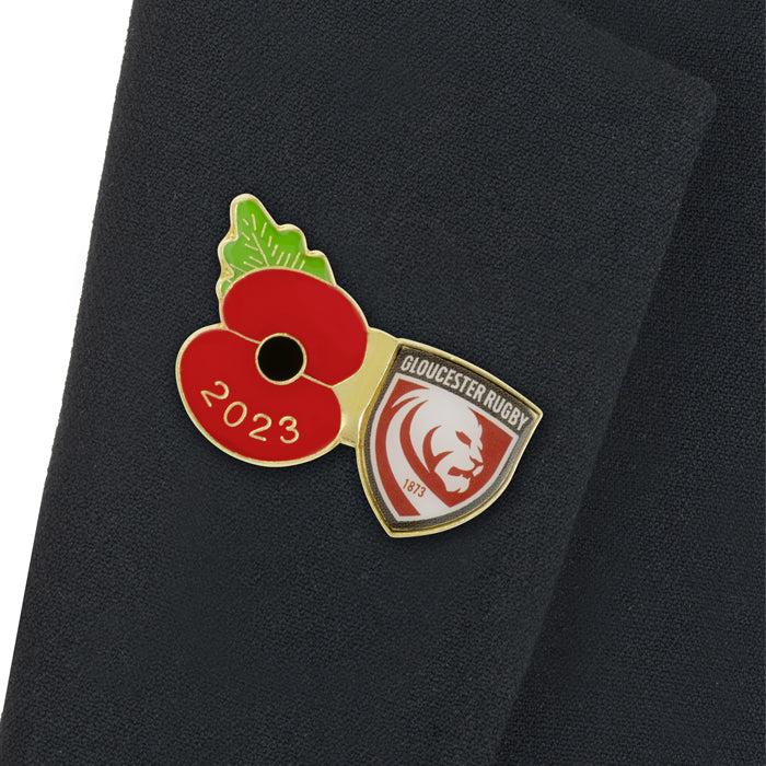 Gloucester Poppy Rugby Pin 2023
