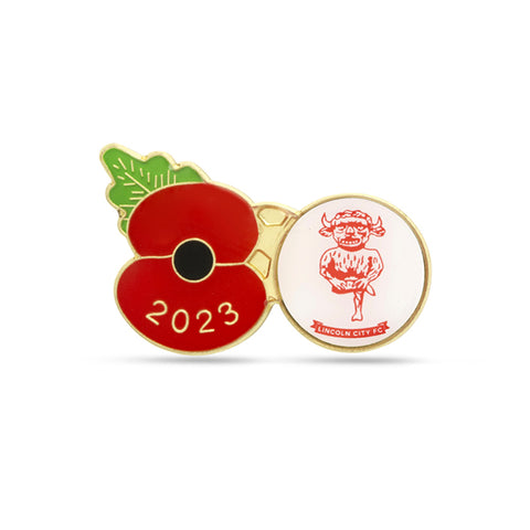 Lincoln City Poppy Football Pin 2023