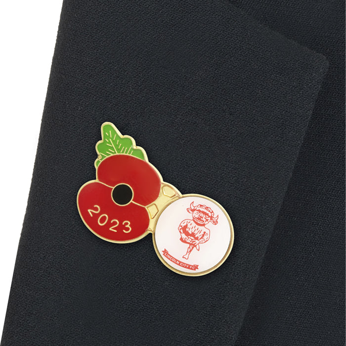 Lincoln City Poppy Football Pin 2023