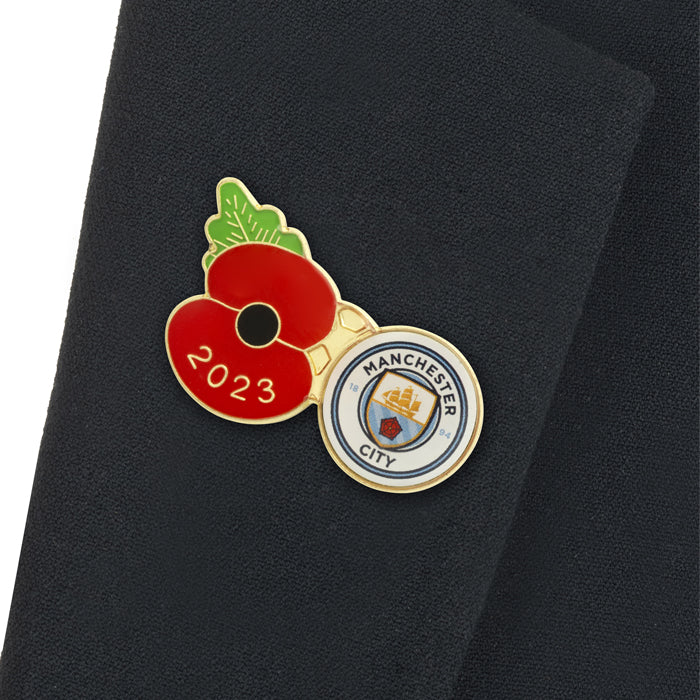 Manchester City Poppy Football Pin 2023