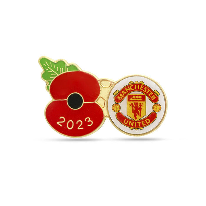 Manchester United Poppy Football Pin 2023
